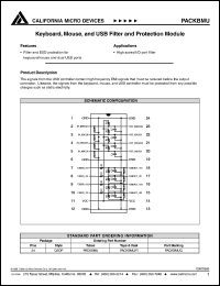 PACKBMU datasheet: Keyboard/mouse and USB filter and protection module PACKBMU