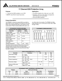 PDN002S datasheet: 17 channel ESD protection array PDN002S