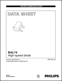 BAL74 datasheet: High-speed diode BAL74