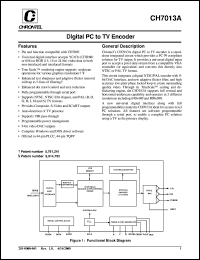 CH7013A-T datasheet: Digital PC to TV encoder CH7013A-T