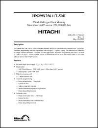 HN29W25611T-50H datasheet: 256M AND type flash memory more than 16,057-sector (271,299,072-bit) HN29W25611T-50H