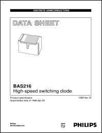 BAS216 datasheet: High-speed switching diode BAS216