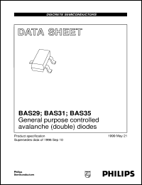 BAS31 datasheet: General purpose controlled avalanche (double) diodes BAS31