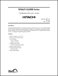 HM62V16258BLTT-7SL datasheet: 4M SRAM (256-kword x 16-bit), 70 ns accesss time HM62V16258BLTT-7SL