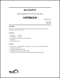 HA12219NT datasheet: Audio signal processor for cassette deck HA12219NT