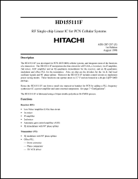 HD155111F datasheet: RF Single-chip linear IC for PCN cellular systems HD155111F