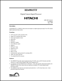 HD49815TF datasheet: Digital camera signal processor HD49815TF