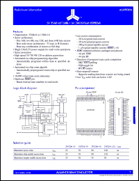 AS29F200B-55SI datasheet: 5V 256K x 8 or 128 x 16 CMOS flash EEPROM, access time 55ns AS29F200B-55SI