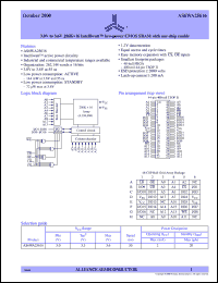 AS6WA25616-TC datasheet: 3.0V to 3.6V 256K x 16 Intelliwatt low-power CMOS SRAM with one chip enable AS6WA25616-TC