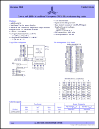 AS6WA25616-BC datasheet: 3.0V to 3.6V 256K x 16 Intelliwatt low-power CMOS SRAM with one chip enable AS6WA25616-BC