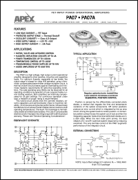 PA07 datasheet: Fet input power operational amplifier PA07