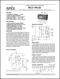 PA13 datasheet: Power operational amplifier PA13