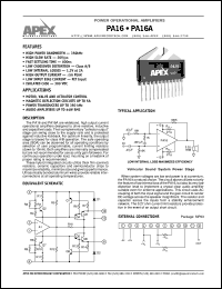 PA16A datasheet: Power operational amplifier PA16A