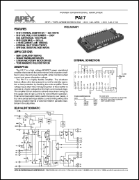 PA17 datasheet: Power operational amplifier PA17