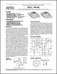 PA19 datasheet: Video power operational amplifier PA19