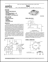 PA45 datasheet: High voltage power operational amplifier PA45