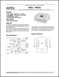 PA50A datasheet: Power operational amplifier PA50A