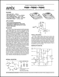 PA84A datasheet: Power operational amplifier PA84A