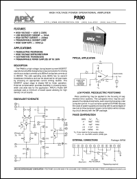 PA90 datasheet: High voltage power operational amplifier PA90