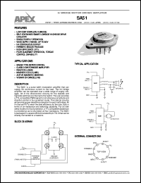 SA51 datasheet: H/bridge motor driver/amplifier SA51