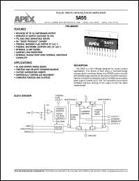 SA55 datasheet: Pulse width modulation amplifier SA55