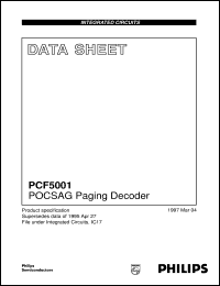 PCF5001H datasheet: POCSAG Paging Decoder PCF5001H