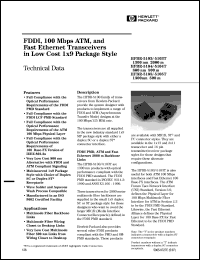 HFBR-5103T datasheet: FDDI, 100Mbpc ATM, and fast ethernet transceiver in low cost 1x9 package style HFBR-5103T