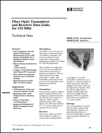HFBR-1116T datasheet: Fiber optic transmitter and receiver data links for 155 MBd HFBR-1116T