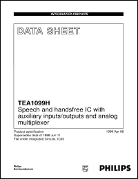 TEA1099H/C1 datasheet: Speech and handsfree IC with auxiliary inputs/outputs and analog multiplexer TEA1099H/C1