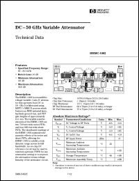 HMMC-1002 datasheet: DC-50 GHz variable attenuator HMMC-1002