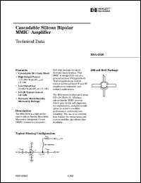 MSA-0520 datasheet: Cascadable silicon bipolar MMIC amplifier MSA-0520