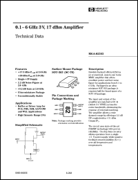 MGA-82563-TR1 datasheet: 0.1-6GHz 3V, 17dBm amplifier MGA-82563-TR1