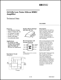 INA-54063-BLK datasheet: 3.0GHz low noise silicon MMIC amplifier INA-54063-BLK