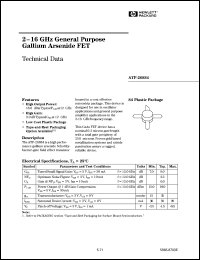 ATF-26884-STR datasheet: 2-16GHz general purpose gallium arsenide FET ATF-26884-STR