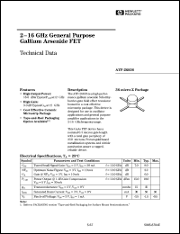 ATF-26836-TR1 datasheet: 2-16GHz general purpose gallium arsenide FET ATF-26836-TR1