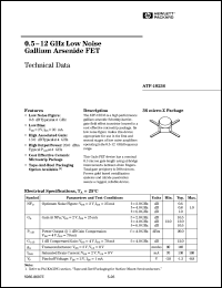 ATF-10236-STR datasheet: 0.5-12GHz low noise gallium arsenide FET ATF-10236-STR