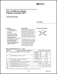 ATF-10136-STR datasheet: 0.5-12GHz low noise gallium arsenide FET ATF-10136-STR