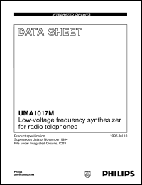 UMA1017M/C1 datasheet: Low-voltage frequency synthesizer for radio telephones UMA1017M/C1