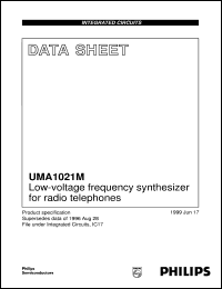 UMA1021M/C2 datasheet: Low-voltage frequency synthesizer for radio telephones UMA1021M/C2