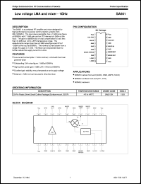 SA601DK datasheet: Low voltage LNA and mixer - 1GHz SA601DK