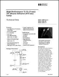 HSDL-4220 datasheet: High-performance T13/4 (5mm) TS AlGaAs infrared (875nm) lamp HSDL-4220