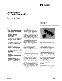 HBCR-2210 datasheet: Programmable bar code decode IC HBCR-2210