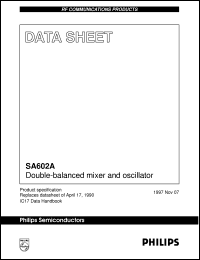 SA602AN datasheet: Double-balanced mixer and oscillator SA602AN
