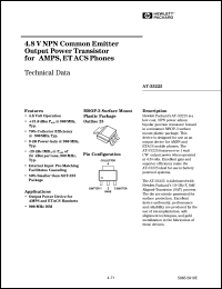 AT-33225-TR1 datasheet: 4.8V NPN common emitter output power transistor for AMPS, ET ACS phones AT-33225-TR1