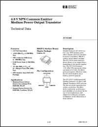 AT-31625-TR1 datasheet: 4.8V NPN common emitter medium power output transistor AT-31625-TR1