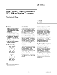 AT-30511-TR1 datasheet: Low current, high performance NPN silicon bipolar transistor AT-30511-TR1