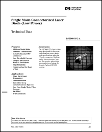 LST0605-FC-A datasheet: Single mode connectorized laser diode (low power) LST0605-FC-A