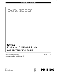 SA9503 datasheet: Dual-band, CDMA/AMPS LNA and downconverter mixers SA9503