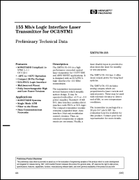 XMT5170B-155-SC datasheet: 155Mb/s logic interface laser transmitter for OC3,STM1 XMT5170B-155-SC