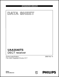 UAA3540TS datasheet: DECT receiver UAA3540TS